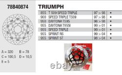 Discs Brembo Triumph Daytona T955I 955 2001 Brake Floating Pair Front Motorcycle