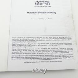 Genuine Triumph Daytona Speed Triple 955i Workshop Manual C5130