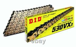 Triumph 955i Daytona 03-06 DID VX Heavy Duty Gold X-Ring Chain 530 x 106 Links