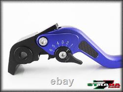 Triumph DAYTONA 955i 1997 2003 Strada 7 Long Carbon Fiber Inlay Levers Blue