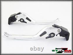 Triumph DAYTONA 955i 1997 2003 Strada 7 Long Carbon Fiber Inlay Levers Silver