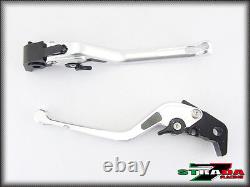 Triumph DAYTONA 955i 1997 2003 Strada 7 Long Carbon Fiber Inlay Levers Silver