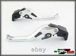 Triumph DAYTONA 955i 1997 2003 Strada 7 Short Carbon Fiber Inlay Levers Silver