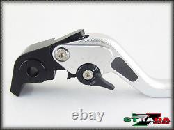 Triumph DAYTONA 955i 1997 2003 Strada 7 Short Carbon Fiber Inlay Levers Silver