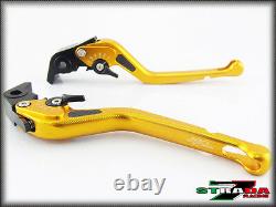 Triumph DAYTONA 955i 2004 2006 Strada 7 Long Carbon Fiber Inlay Levers Gold