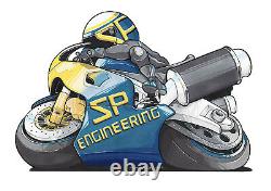 Triumph Daytona 955i Exhaust 02-07 SP Engineering Stainless Stubby Moto GP